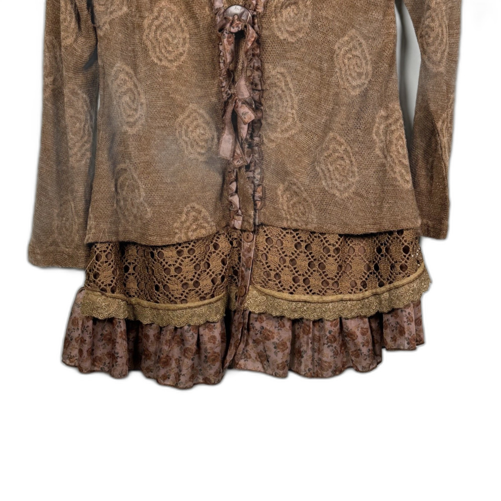Pretty Angel Top Long Sleeve Fairy Romantic Lagenlook Lace Size M - Picture 3 of 8